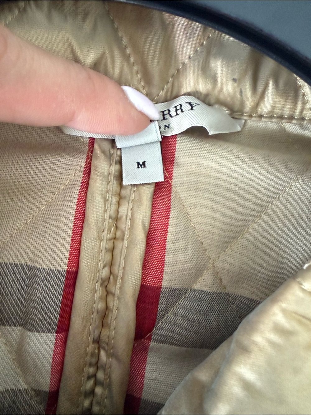 Burberry Quilted Tan Beige Snap-Front Jacket - Picture 8 of 11